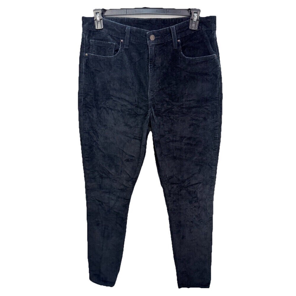Levis 721 Corduroy Jeans Women's 33x30 Black Skinny High Rise Stretch Pants EUC